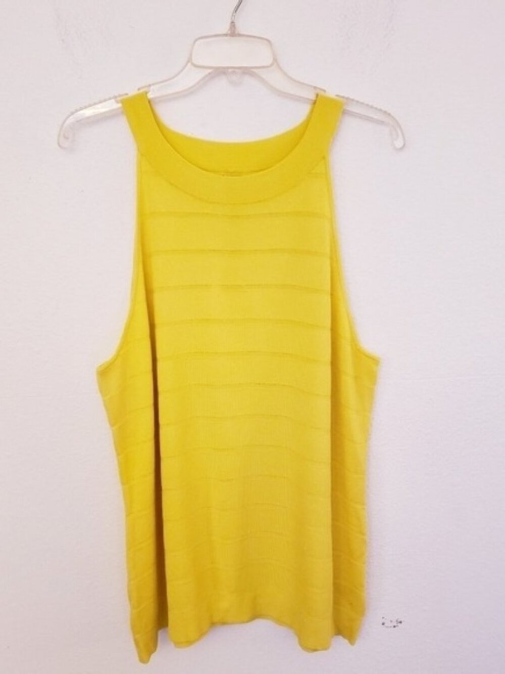 Anne Klein Sunshine Cutaway Neckline Ribbed Knit Top Size 2X NWT